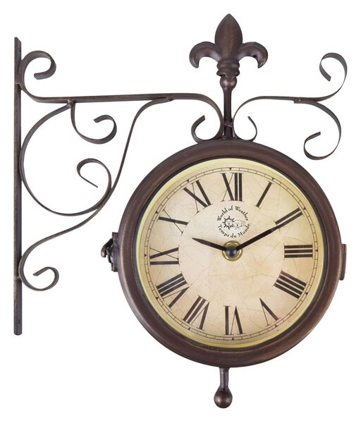 Venkovní nástěnné hodiny s teploměrem Esschert Design Rustic
