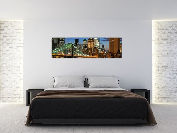 Obraz - Most s New Yorkem (170x50 cm)