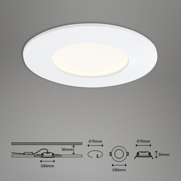 BRI 7282-036 3ks sada LED vestavné svítidlo, pr. 8,5 cm, 6 W, bílé - BRILONER