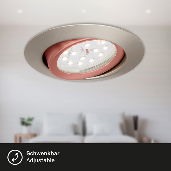 BRI 7172-032 3ks sada LED vestavné svítidlo, pr. 8,2 cm, 3,5 W, matný nikl - BRILONER