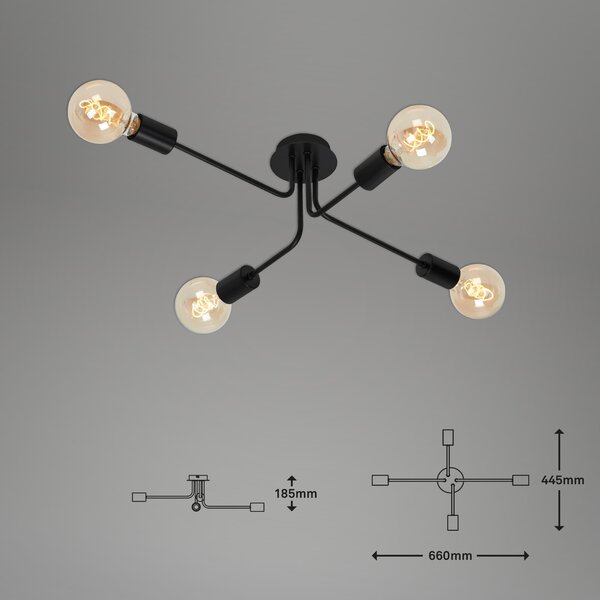 BRILO 2886-045 Bodové svítidlo 67 cm 4x E27 60W černá - BRILO