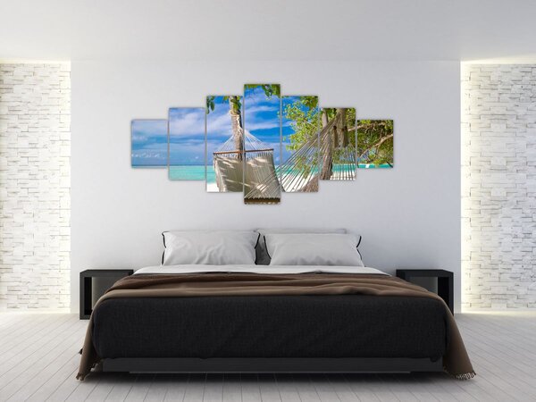 Obraz - Houpací síť na pláži (210x100 cm)
