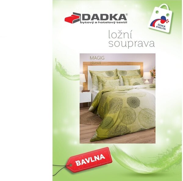 Bavlněné povlečení Magic olivové 140x200, 70x90 cm
