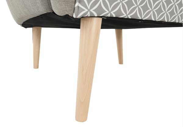 Designové křeslo, ušák, látka capuccino/vzor, Tempo Kondela BELEK