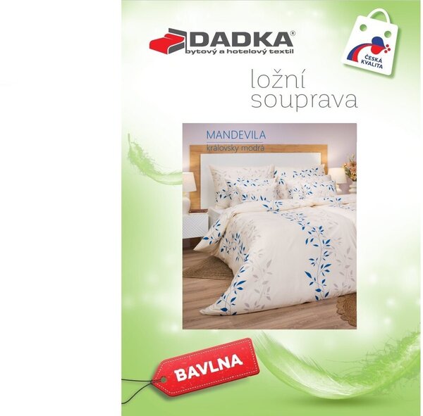 Bavlněné povlečení Mandevila královsky modrá 140x200, 70x90 cm