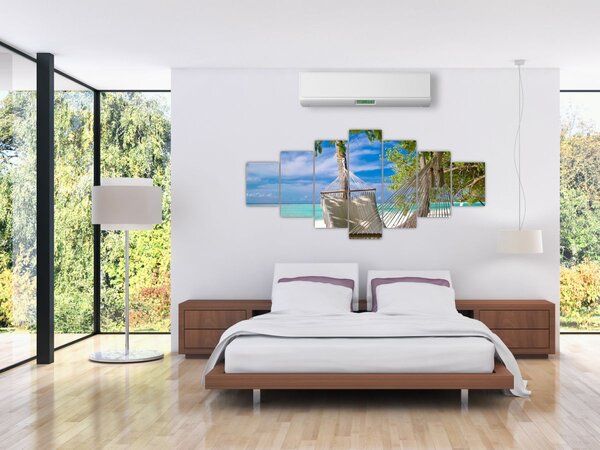 Obraz - Houpací síť na pláži (210x100 cm)