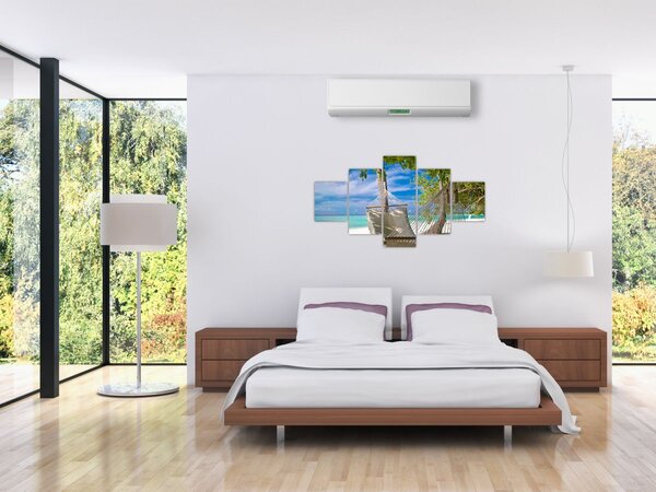 Obraz - Houpací síť na pláži (125x70 cm)