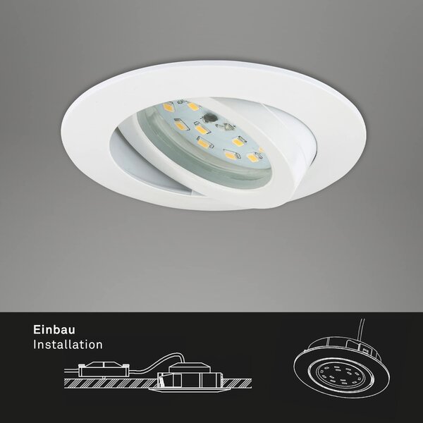 BRI 7232-036 3ks sada LED vestavné svítidlo, pr. 8,2 cm, 5,5 W, bílé - BRILONER