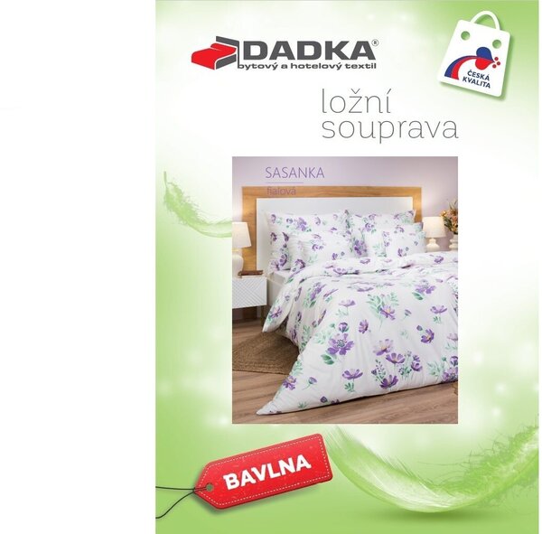 Bavlněné povlečení Sasanka fialová 140x200, 70x90 cm