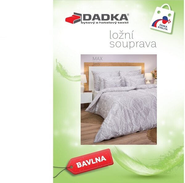 Bavlněné povlečení Max šedý 140x220, 70x90 cm