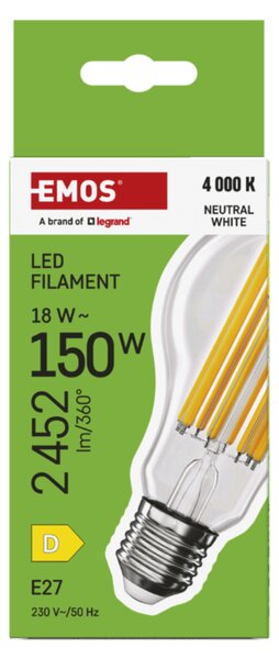 LED žárovka filament ZF5D83 E27, 18W, neutrální bílá