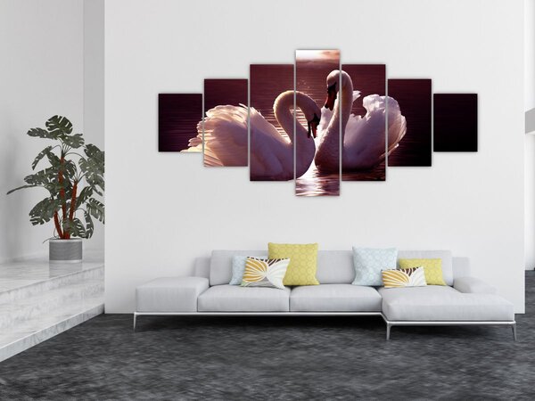 Obraz - Labutě na jezeře (210x100 cm)