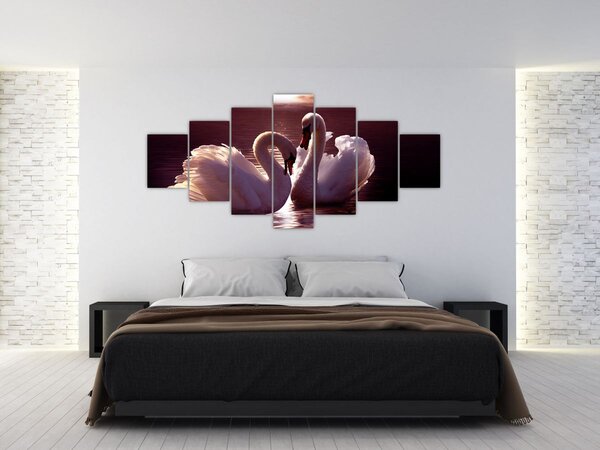 Obraz - Labutě na jezeře (210x100 cm)