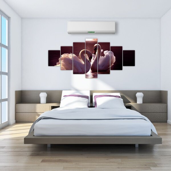 Obraz - Labutě na jezeře (210x100 cm)