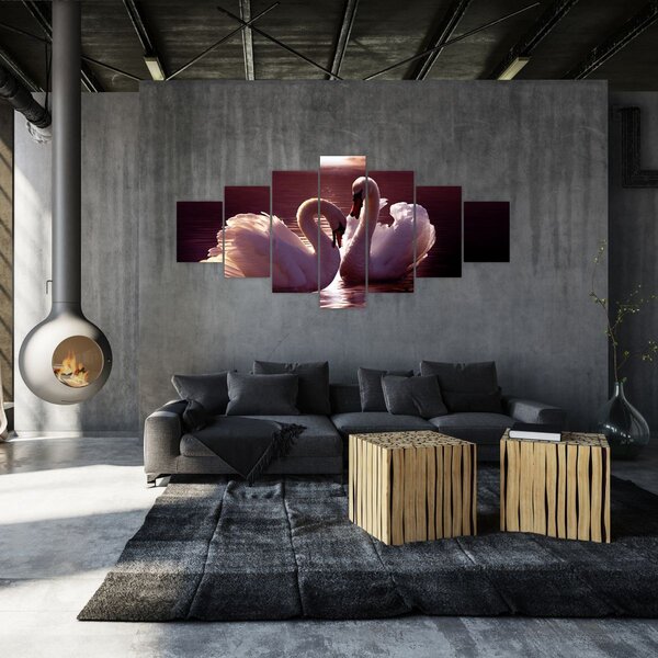Obraz - Labutě na jezeře (210x100 cm)