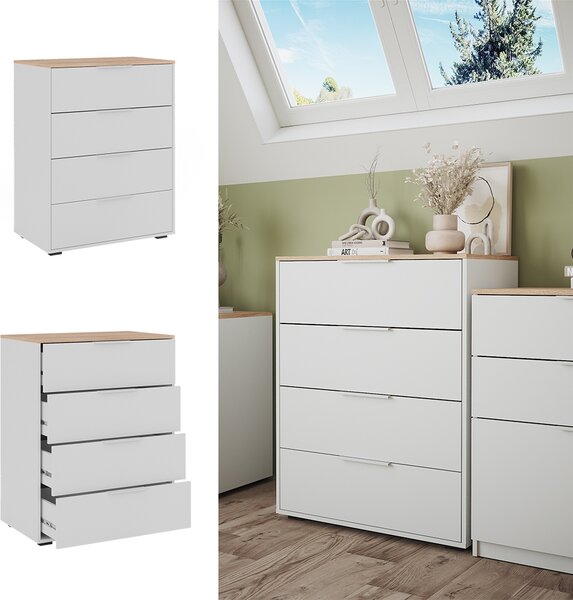 Příborník Vicco Betti Bílá/Sonoma 30 x 83.6 cm se 4x zásuvkou, Model 41616