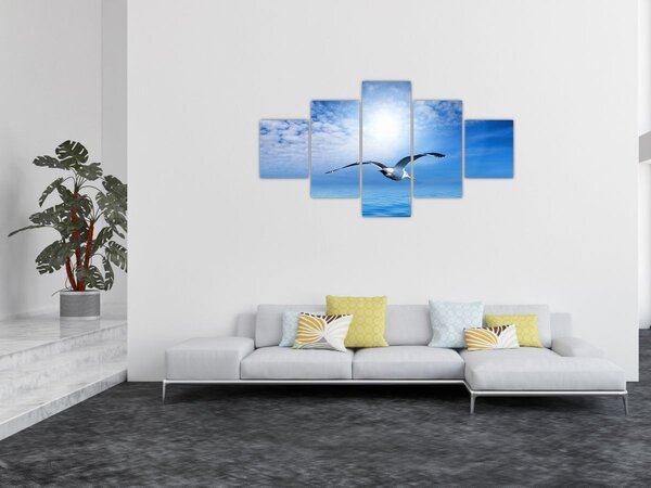 Obraz - Racek nad mořem (125x70 cm)