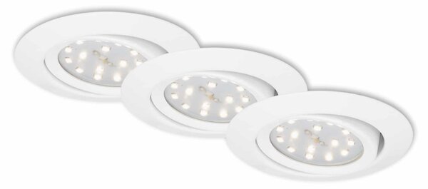 BRI 7171-036 3ks sada LED vestavné svítidlo, pr. 8,2 cm, 3 W, bílé - BRILONER