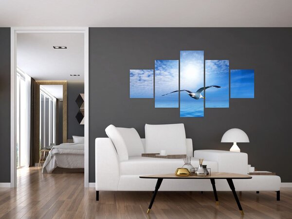 Obraz - Racek nad mořem (125x70 cm)