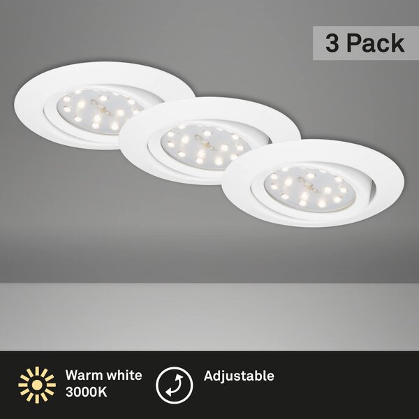 BRI 7171-036 3ks sada LED vestavné svítidlo, pr. 8,2 cm, 3 W, bílé - BRILONER