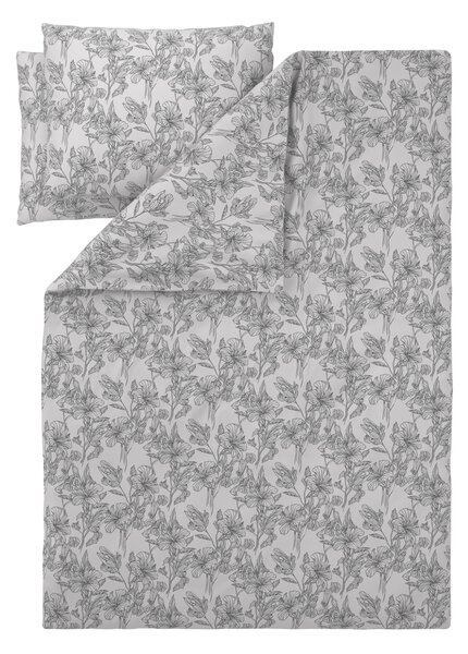 Livarno® Ložní povlečení Renforcé, 200 x 220 cm, 70 x 90 cm (bílá/šedá) (100394766004)
