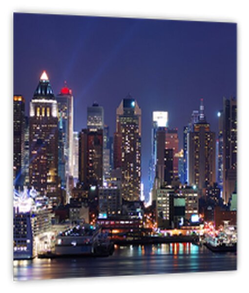 Obraz - Osvětlené New Yorské mrakodrapy (30x30 cm)