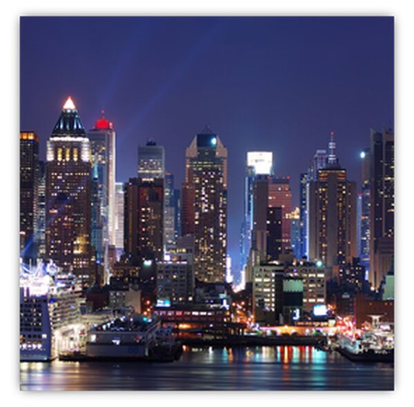 Obraz - Osvětlené New Yorské mrakodrapy (30x30 cm)