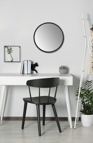 Zrcadlo na zeď do pokoje ložnice koupelny předsíně kulaté v rámu KUBA - kruh Ø 40 mm v bílém plastovém rámu 110-295 412-528