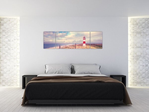 Obraz - Červený maják (170x50 cm)