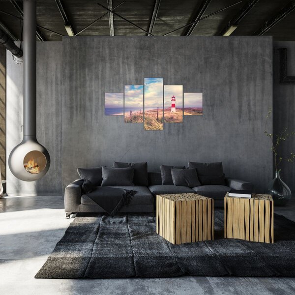 Obraz - Červený maják (125x70 cm)