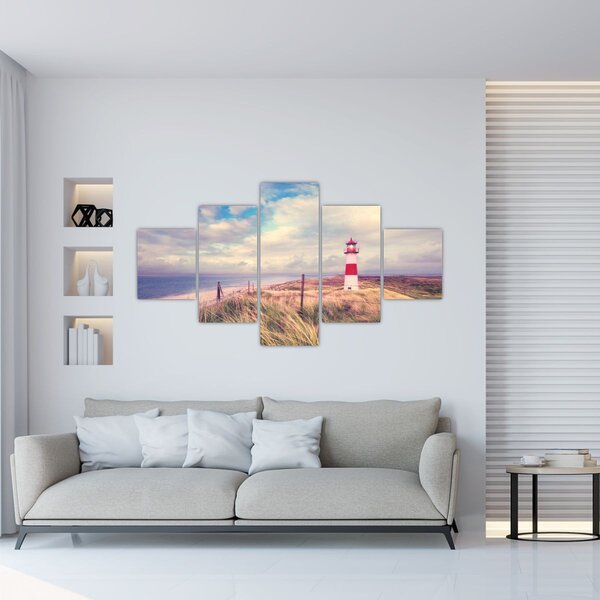 Obraz - Červený maják (125x70 cm)