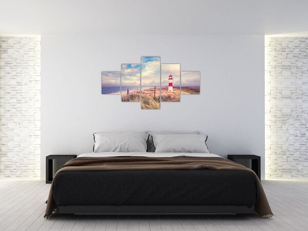 Obraz - Červený maják (125x70 cm)