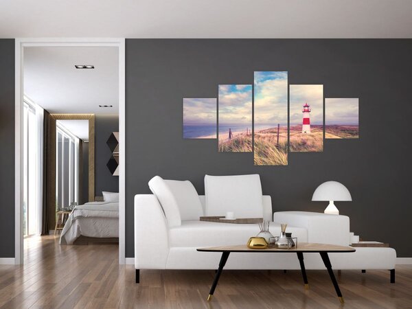 Obraz - Červený maják (125x70 cm)