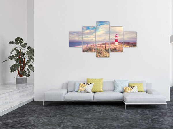 Obraz - Červený maják (125x70 cm)