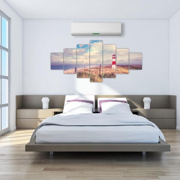 Obraz - Červený maják (210x100 cm)