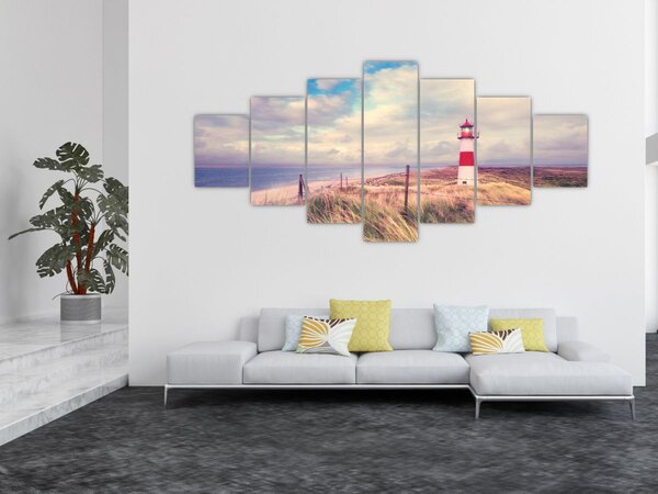 Obraz - Červený maják (210x100 cm)