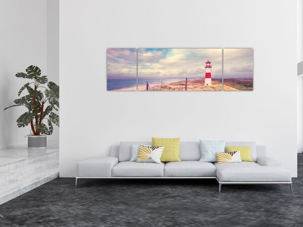 Obraz - Červený maják (170x50 cm)