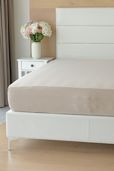 Prostěradlo Natur ELASTAN PREMIUM Jersey s elastanem PREMIUM 90-100 x 200-220/40