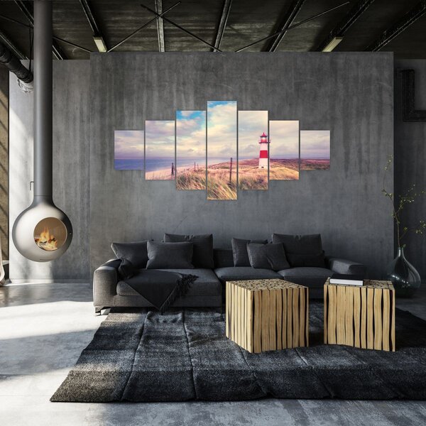 Obraz - Červený maják (210x100 cm)