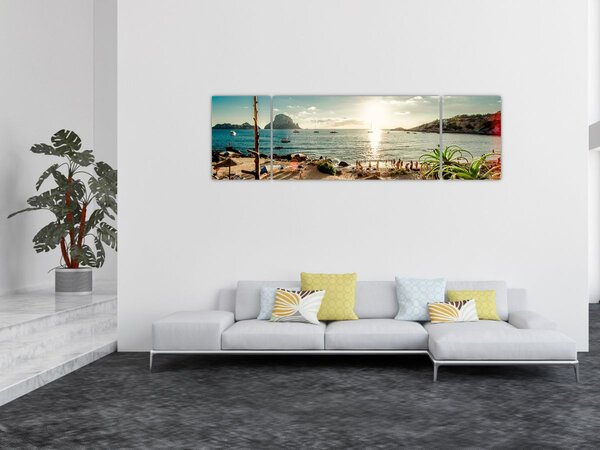 Obraz - Pláž s lidmi (170x50 cm)