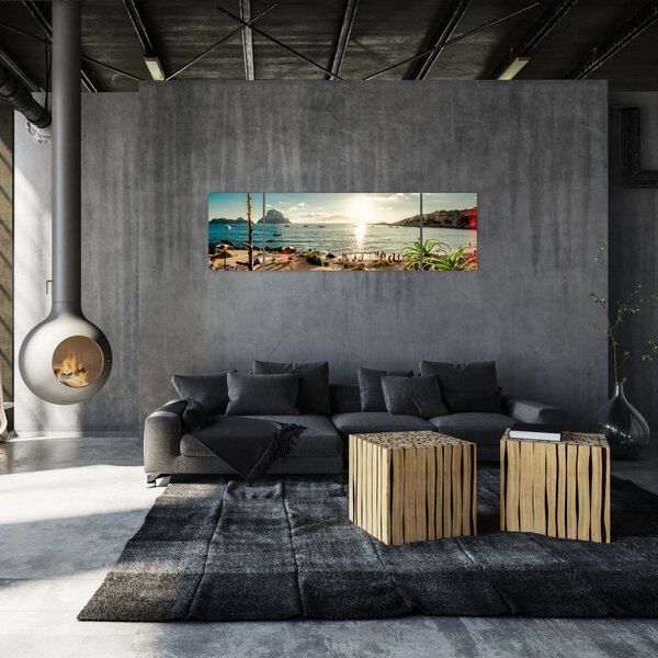 Obraz - Pláž s lidmi (170x50 cm)