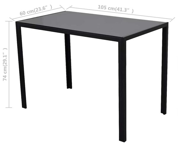 Jídelní set 5 kusů umělá kůže černý 275412
