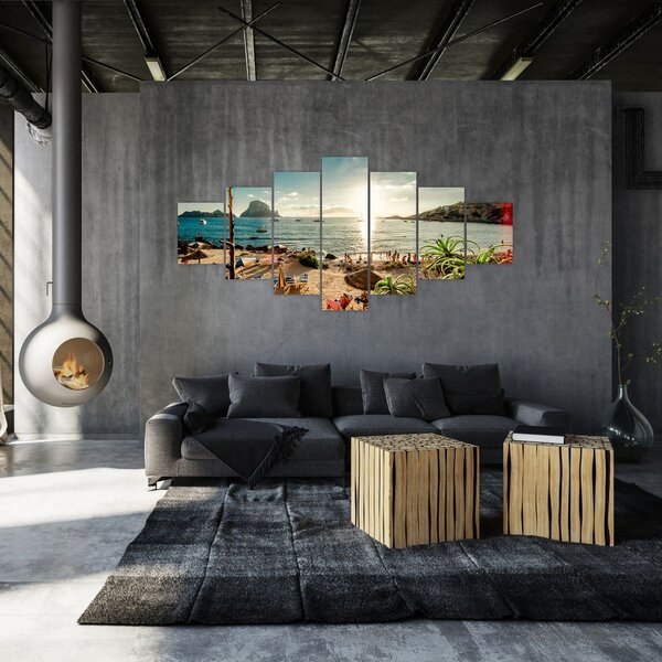 Obraz - Pláž s lidmi (210x100 cm)