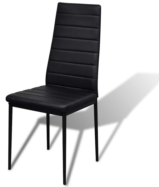 Jídelní set 5 kusů umělá kůže černý 275412
