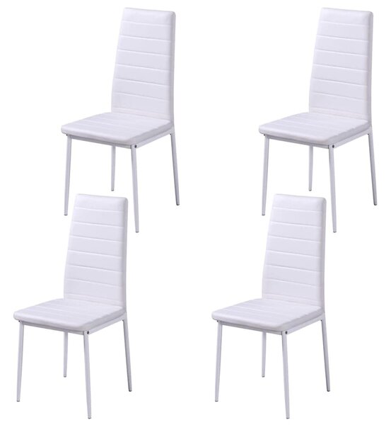 Jídelní set 5 kusů umělá kůže černý a bílý 275413