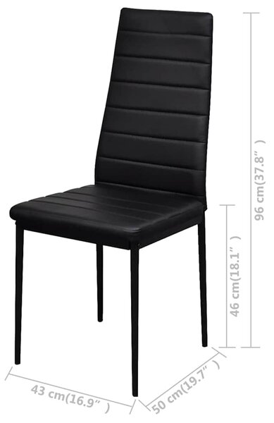 Jídelní set 5 kusů umělá kůže černý 275412