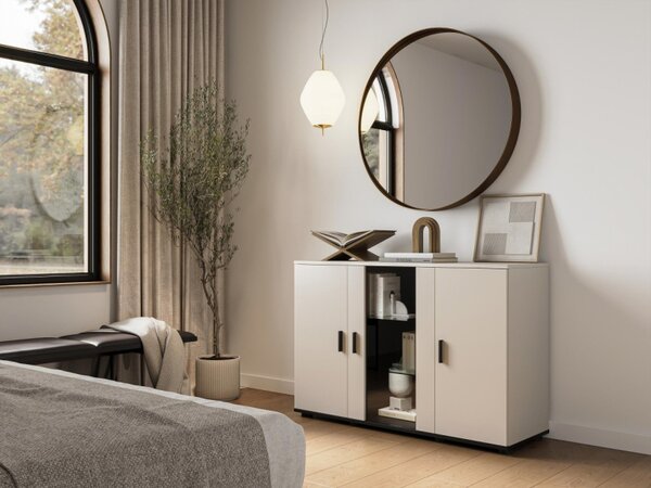 Vitrína Boho B7, Osvětlení: bez osvětlení, Barva: kašmír / kašmír + černá 5903211456930