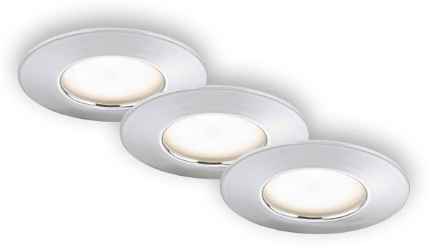 BRI 7204-038 3ks sada LED vestavné svítidlo, pr. 7,5 cm, chrom - BRILONER