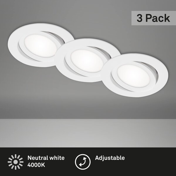 BRI 7114-436 3ks sada LED vestavné svítidlo, pr. 10,6 cm, 7 W, bílé - BRILONER
