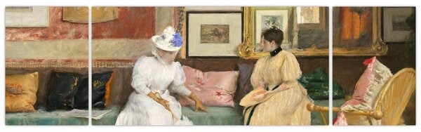 Obraz - William Merritt Chase, A Friendly Call, reprodukce (170x50 cm)